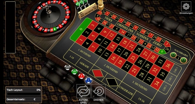 Schwarzes Tableau beim Französischen Roulette im 888 Casino