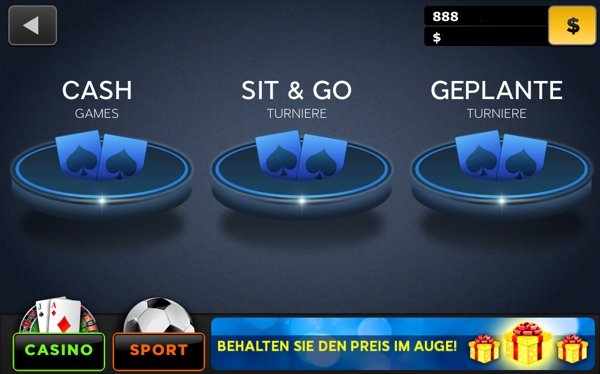 888 Poker für mobile Geräte